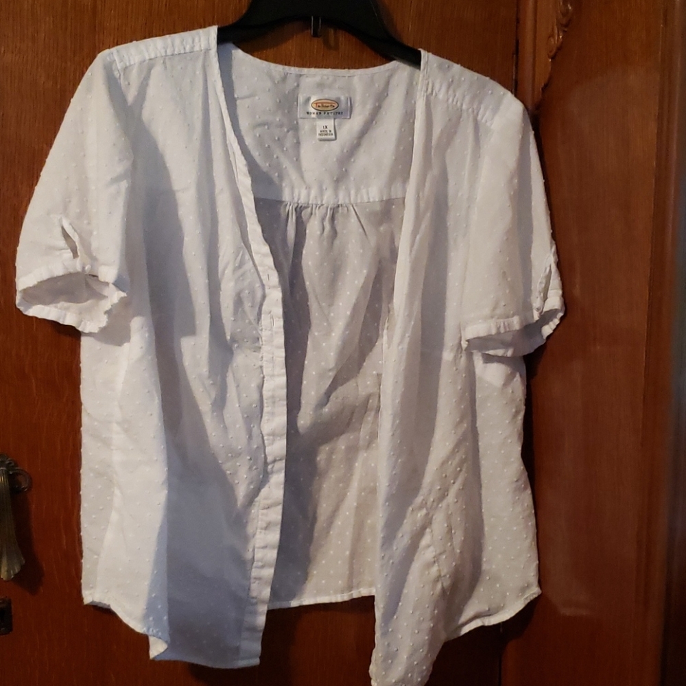 White textured blouse
